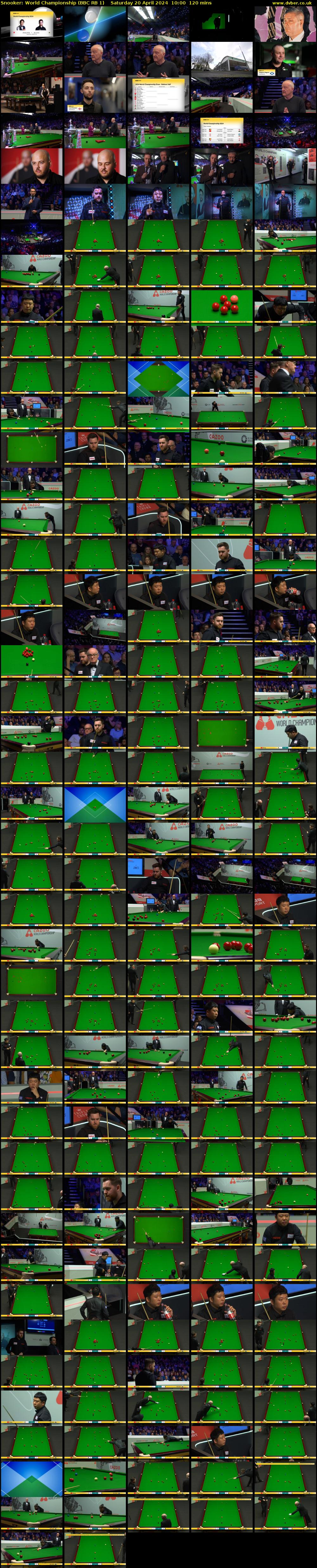 Snooker: World Championship (BBC RB 1) Saturday 20 April 2024 10:00 - 12:00