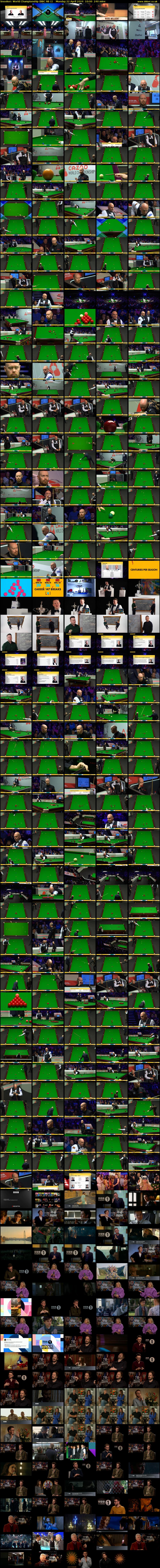 Snooker: World Championship (BBC RB 1) Monday 22 April 2024 10:00 - 14:00