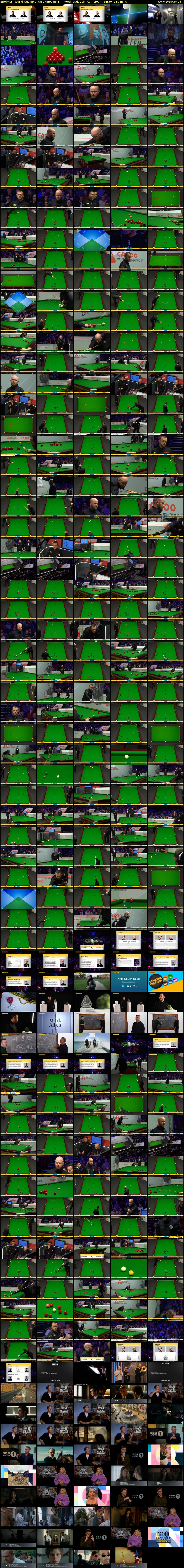 Snooker: World Championship (BBC RB 1) Wednesday 24 April 2024 14:30 - 18:00
