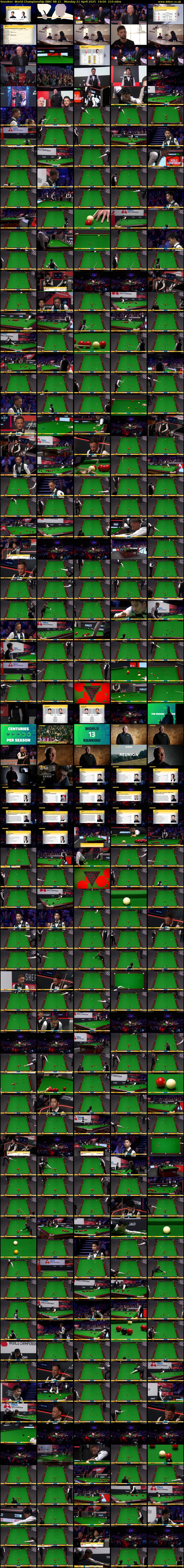 Snooker: World Championship (BBC RB 1) Monday 21 April 2025 19:00 - 22:30