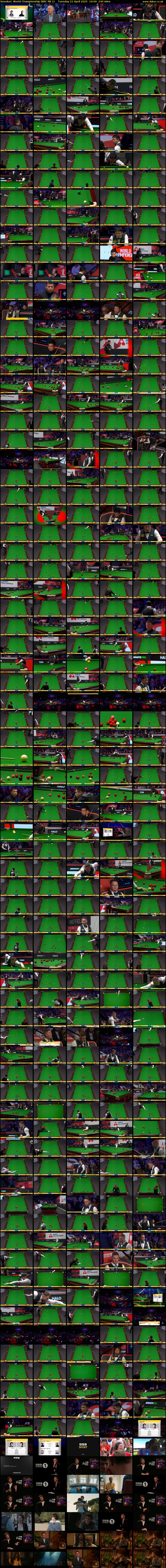 Snooker: World Championship (BBC RB 1) Tuesday 22 April 2025 10:00 - 14:00