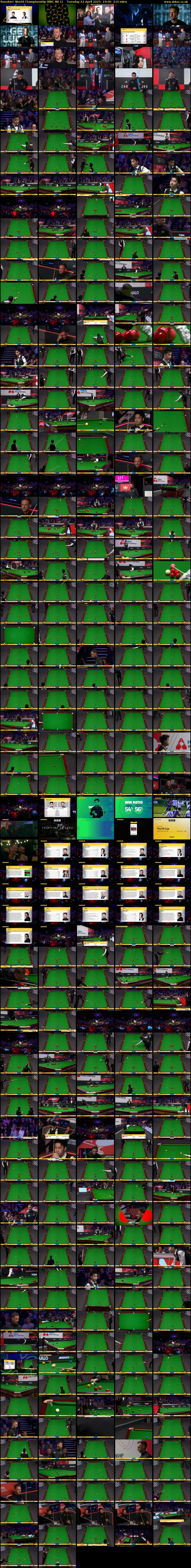 Snooker: World Championship (BBC RB 1) Tuesday 22 April 2025 19:00 - 22:30