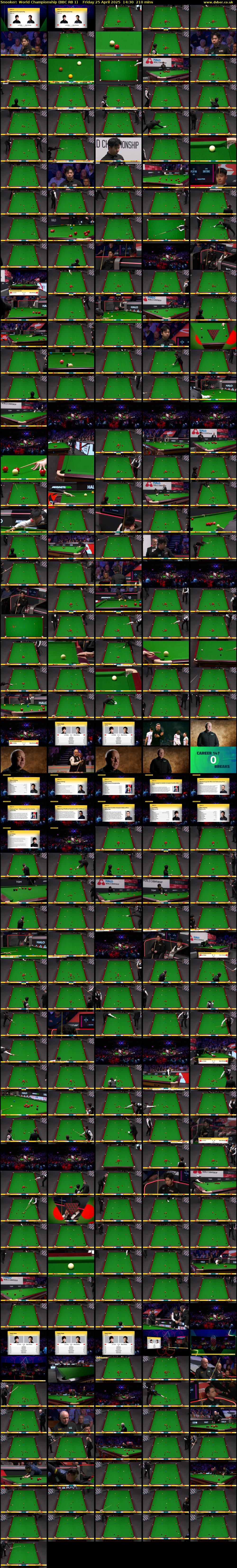 Snooker: World Championship (BBC RB 1) Friday 25 April 2025 14:30 - 18:00