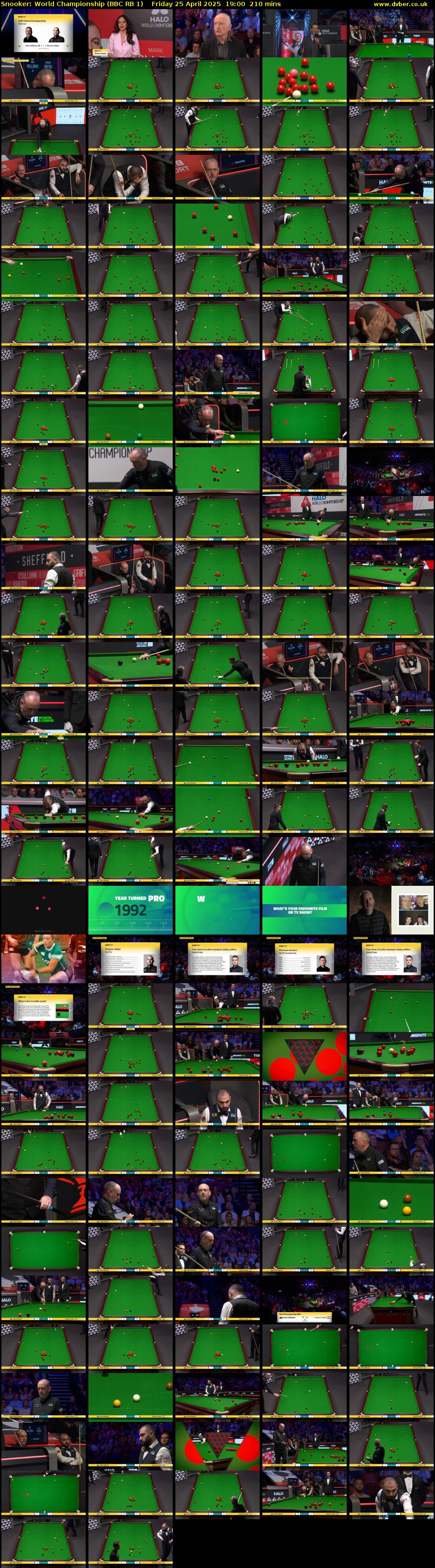 Snooker: World Championship (BBC RB 1) Friday 25 April 2025 19:00 - 22:30