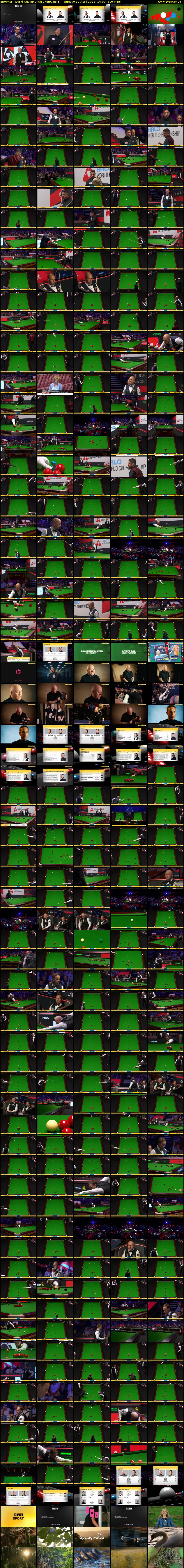 Snooker: World Championship (BBC RB 1) Sunday 19 April 2026 14:30 - 18:00
