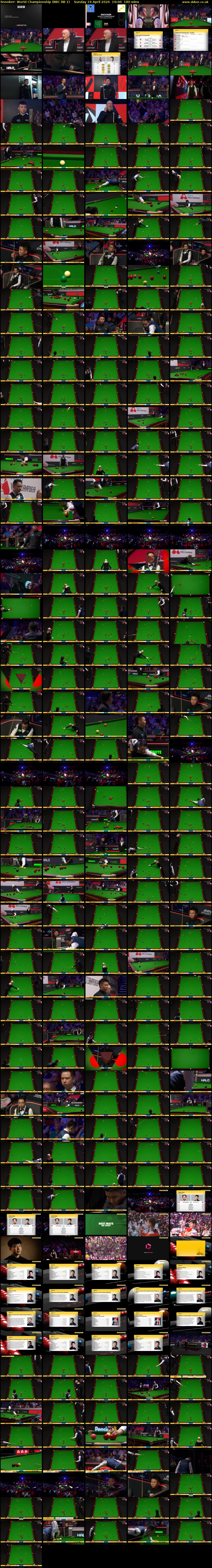 Snooker: World Championship (BBC RB 1) Sunday 19 April 2026 19:00 - 22:00