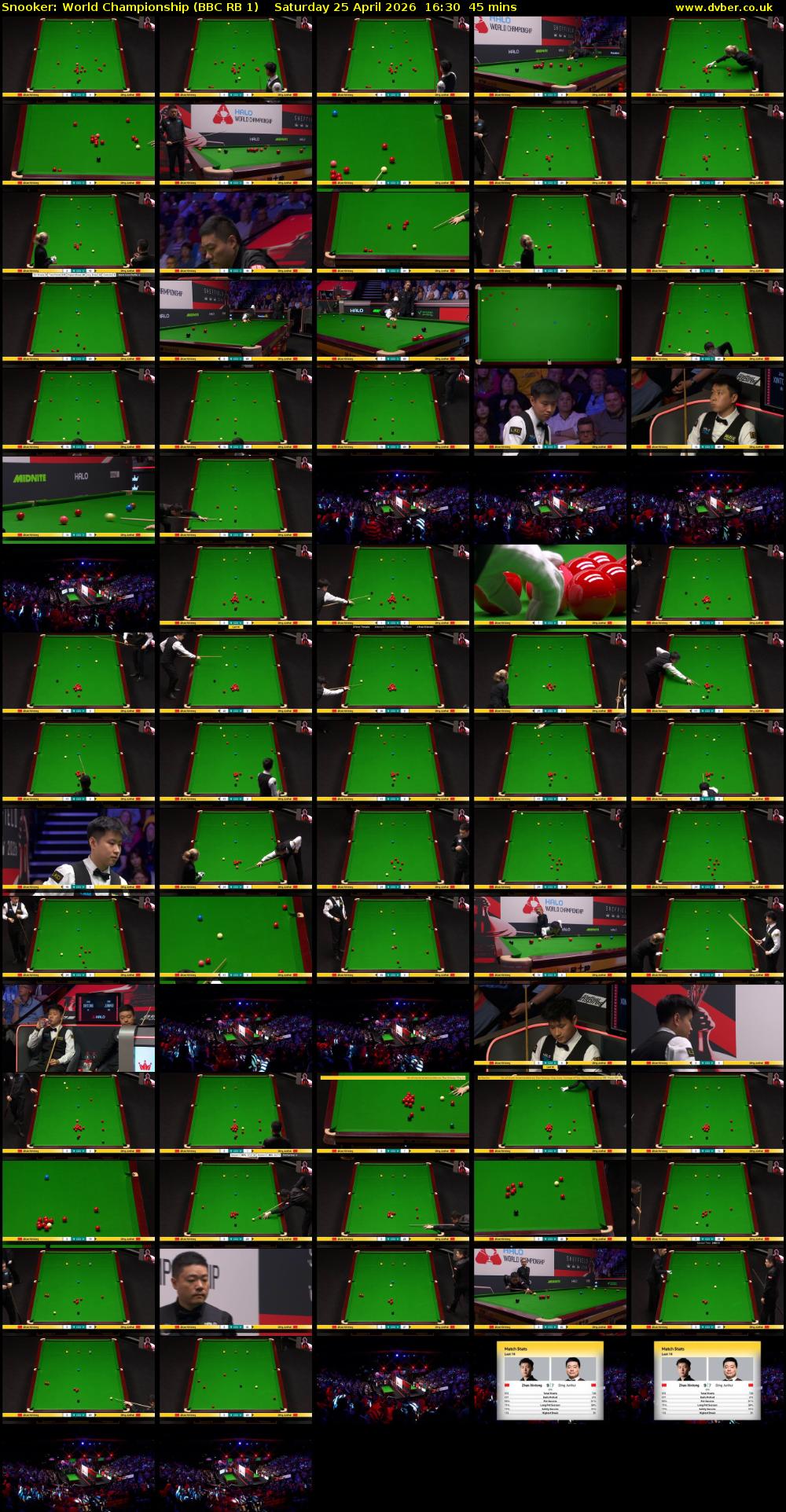 Snooker: World Championship (BBC RB 1) Saturday 25 April 2026 16:30 - 17:15