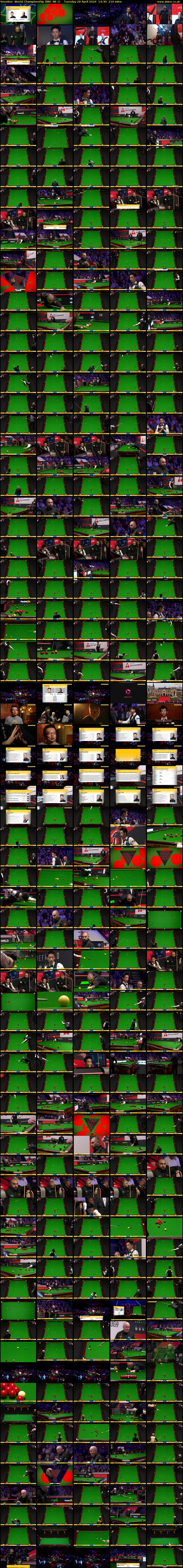 Snooker: World Championship (BBC RB 1) Tuesday 28 April 2026 14:30 - 18:00