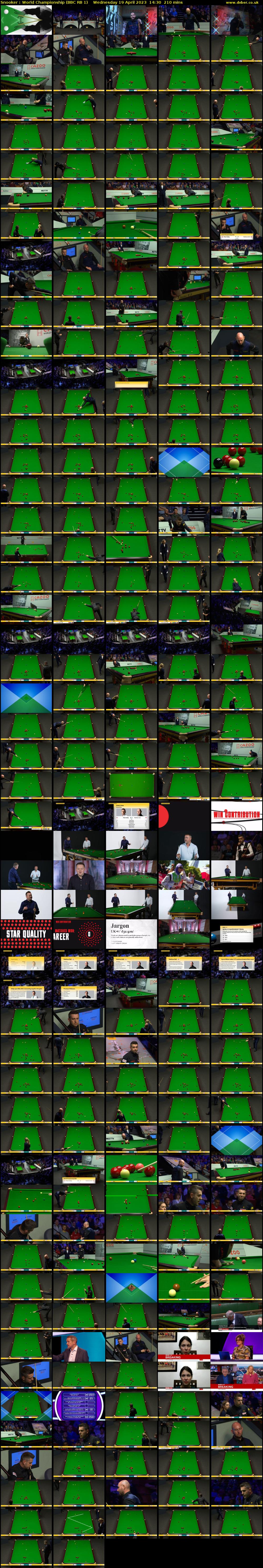 Snooker : World Championship (BBC RB 1) Wednesday 19 April 2023 14:30 - 18:00