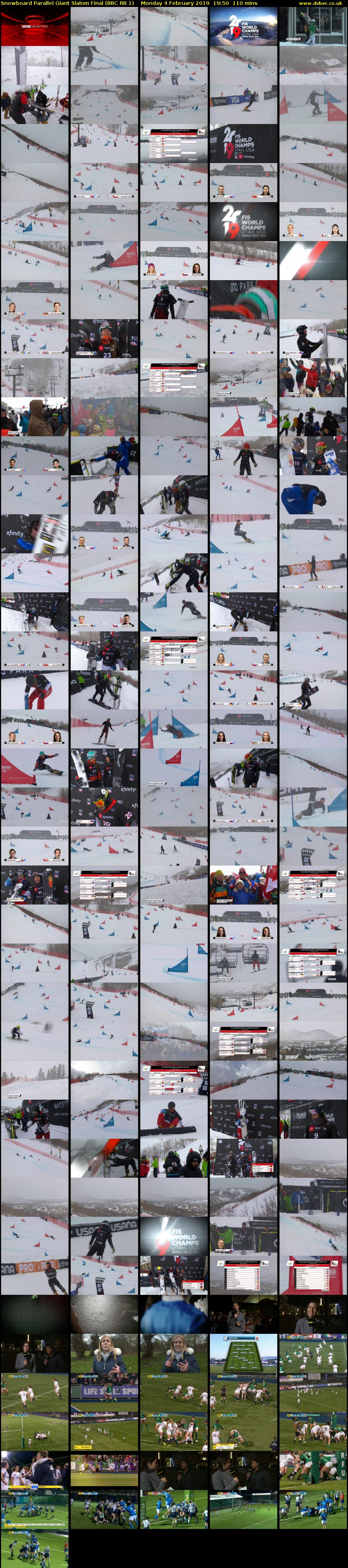 Snowboard Parallel Giant Slalom Final (BBC RB 1) Monday 4 February 2019 19:50 - 21:40