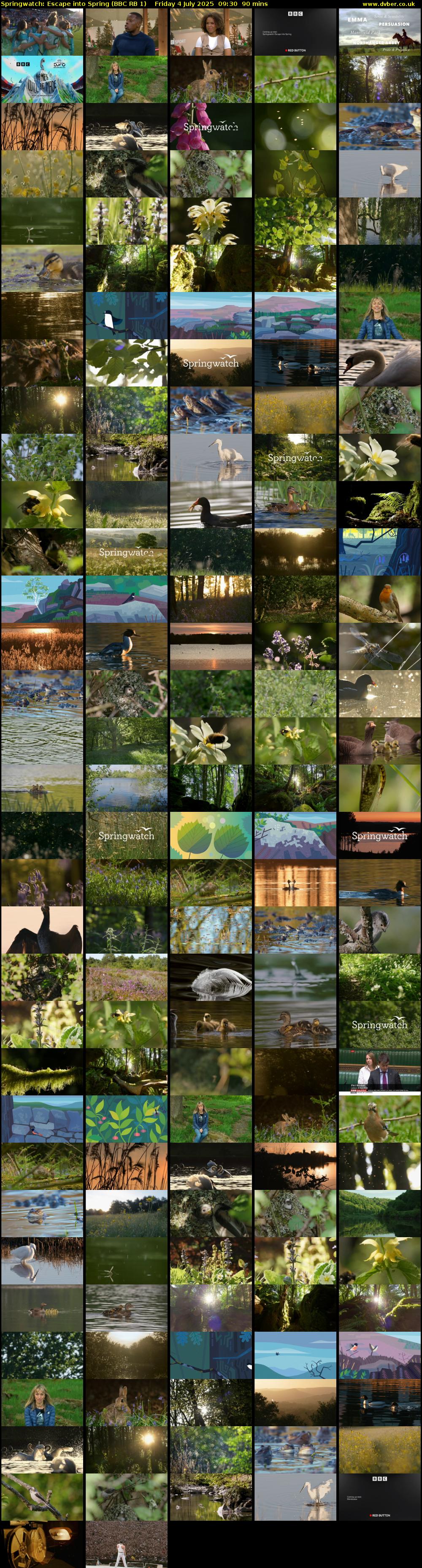 Springwatch: Escape into Spring (BBC RB 1) Friday 4 July 2025 09:30 - 11:00