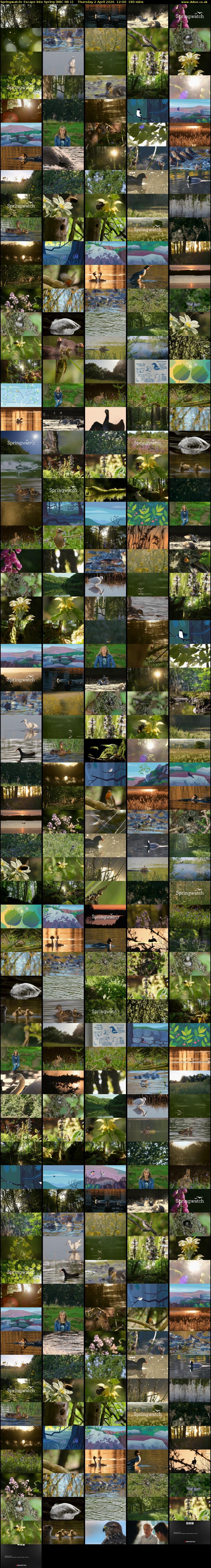 Springwatch: Escape into Spring (BBC RB 1) Thursday 2 April 2026 12:00 - 15:00