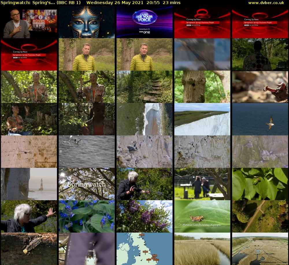 Springwatch: Spring's... (BBC RB 1) Wednesday 26 May 2021 20:55 - 21:18