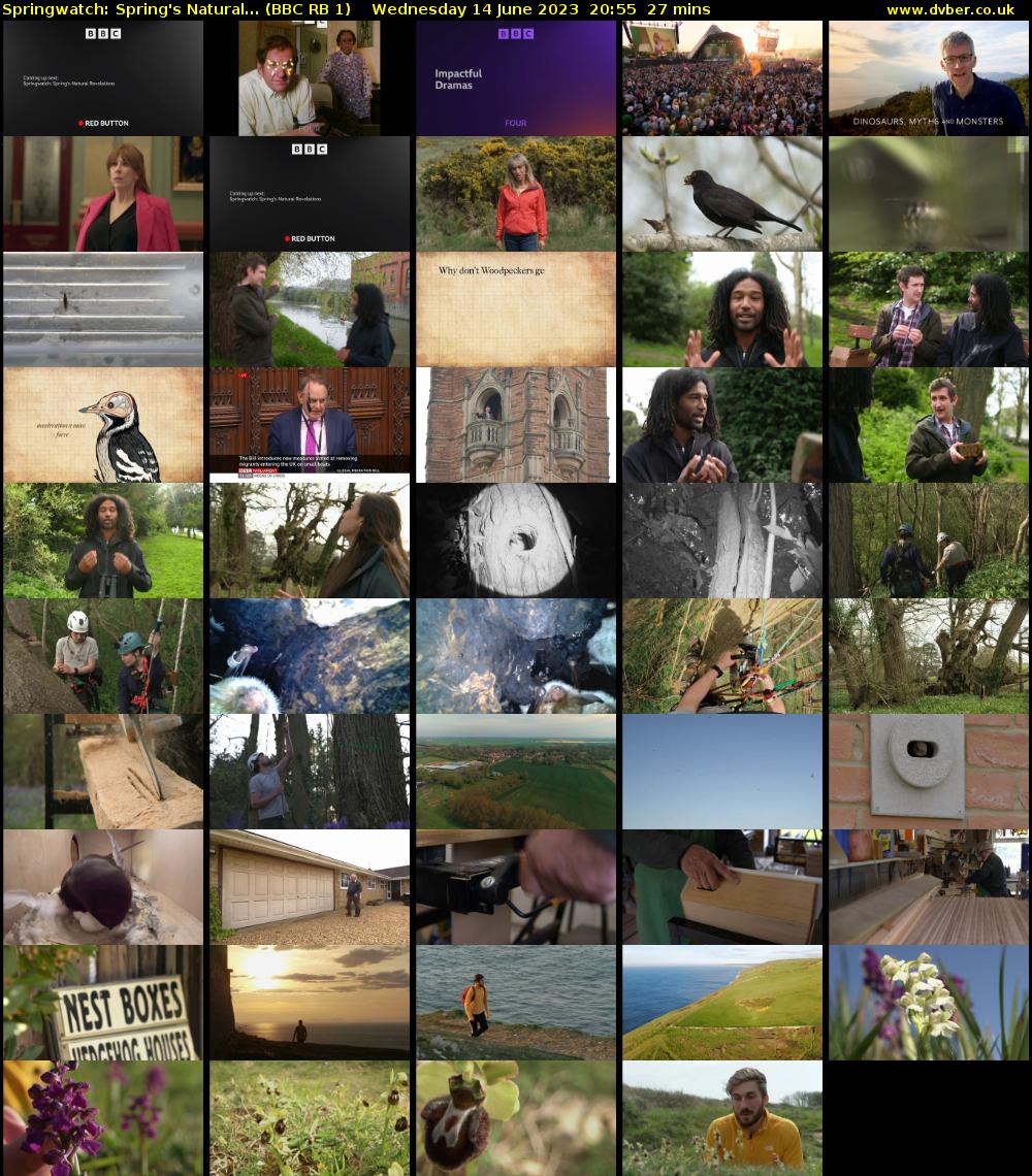 Springwatch: Spring's Natural... (BBC RB 1) Wednesday 14 June 2023 20:55 - 21:22
