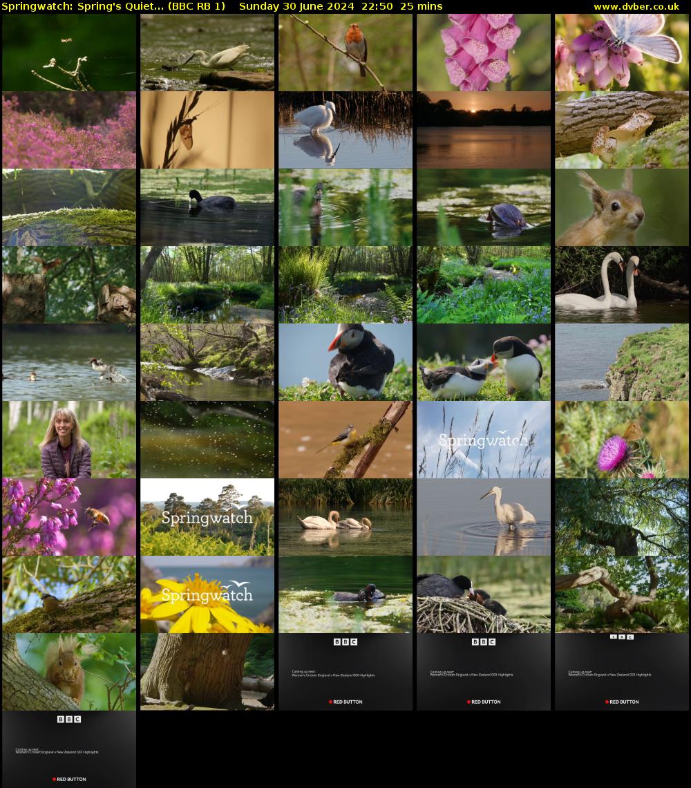 Springwatch: Spring's Quiet... (BBC RB 1) Sunday 30 June 2024 22:50 - 23:15