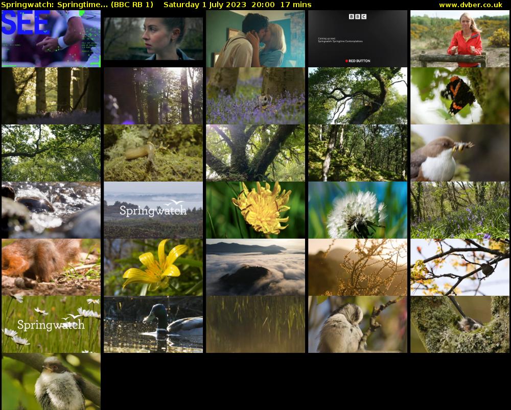 Springwatch: Springtime... (BBC RB 1) Saturday 1 July 2023 20:00 - 20:17