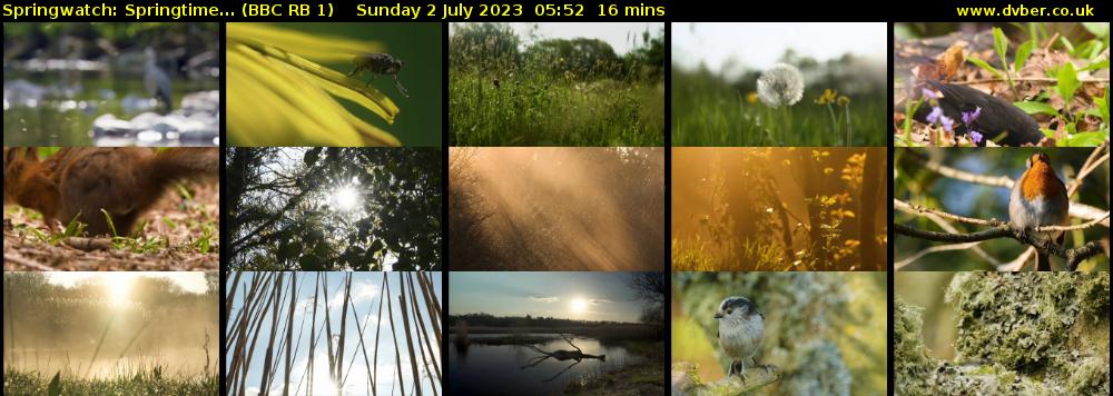 Springwatch: Springtime... (BBC RB 1) Sunday 2 July 2023 05:52 - 06:08