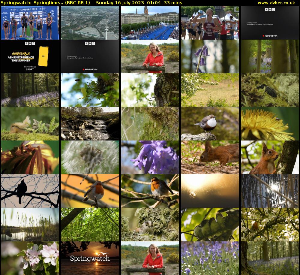 Springwatch: Springtime... (BBC RB 1) Sunday 16 July 2023 01:04 - 01:37