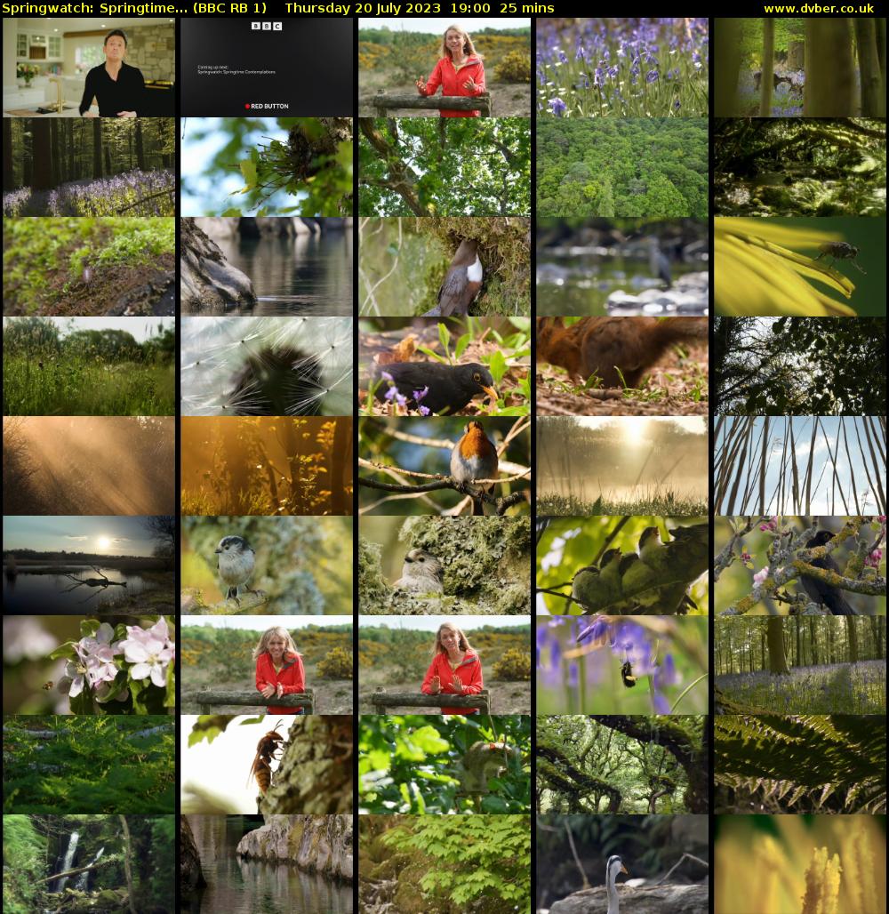 Springwatch: Springtime... (BBC RB 1) Thursday 20 July 2023 19:00 - 19:25