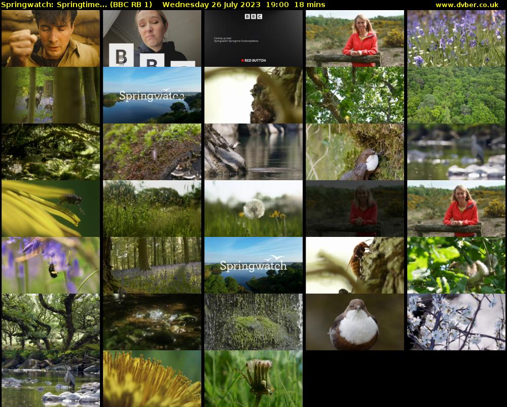 Springwatch: Springtime... (BBC RB 1) Wednesday 26 July 2023 19:00 - 19:18