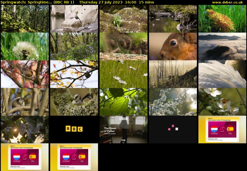 Springwatch: Springtime... (BBC RB 1) Thursday 27 July 2023 16:00 - 16:15