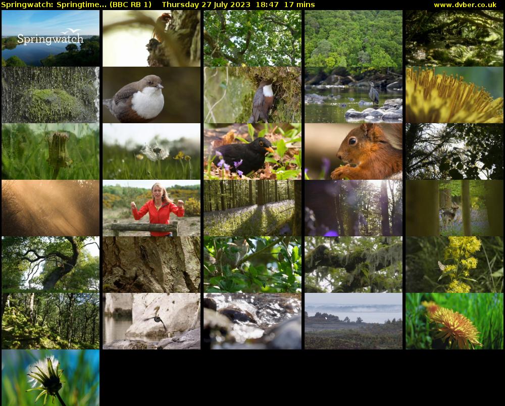 Springwatch: Springtime... (BBC RB 1) Thursday 27 July 2023 18:47 - 19:04