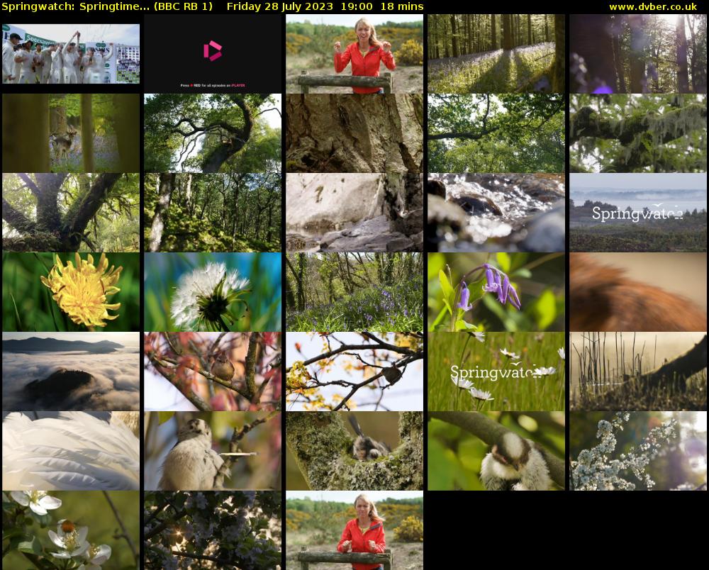 Springwatch: Springtime... (BBC RB 1) Friday 28 July 2023 19:00 - 19:18
