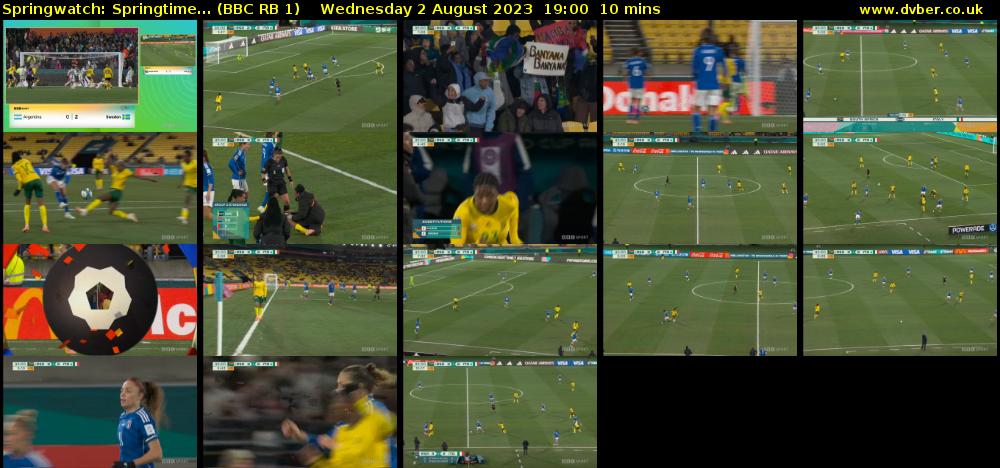 Springwatch: Springtime... (BBC RB 1) Wednesday 2 August 2023 19:00 - 19:10
