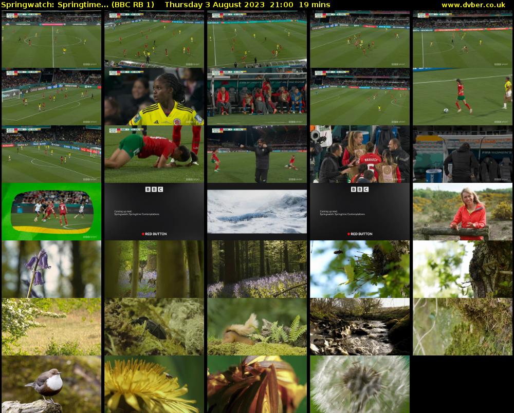 Springwatch: Springtime... (BBC RB 1) Thursday 3 August 2023 21:00 - 21:19