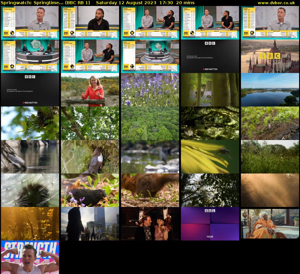 Springwatch: Springtime... (BBC RB 1) Saturday 12 August 2023 17:30 - 17:50