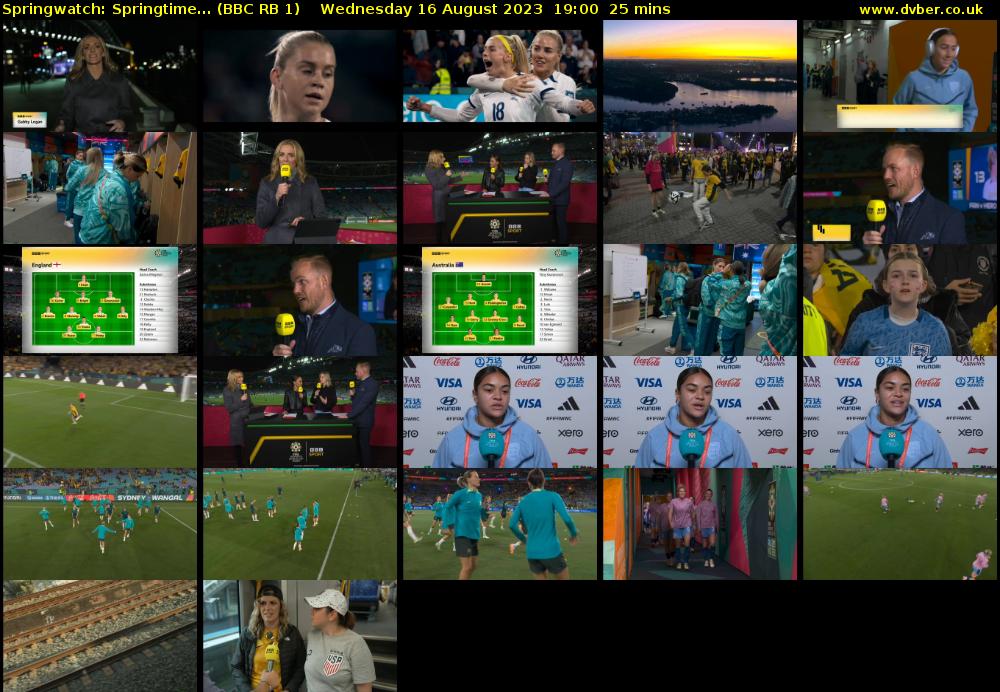 Springwatch: Springtime... (BBC RB 1) Wednesday 16 August 2023 19:00 - 19:25