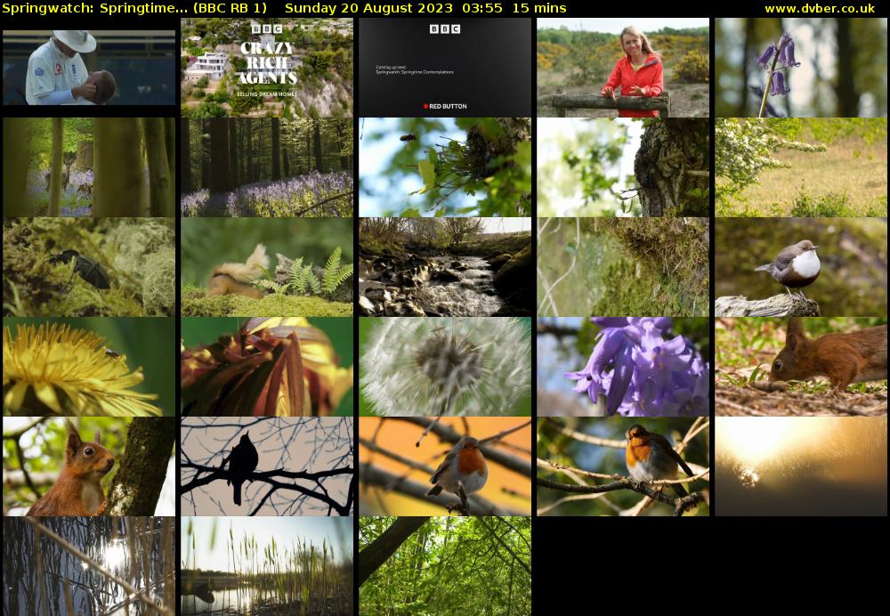 Springwatch: Springtime... (BBC RB 1) Sunday 20 August 2023 03:55 - 04:10