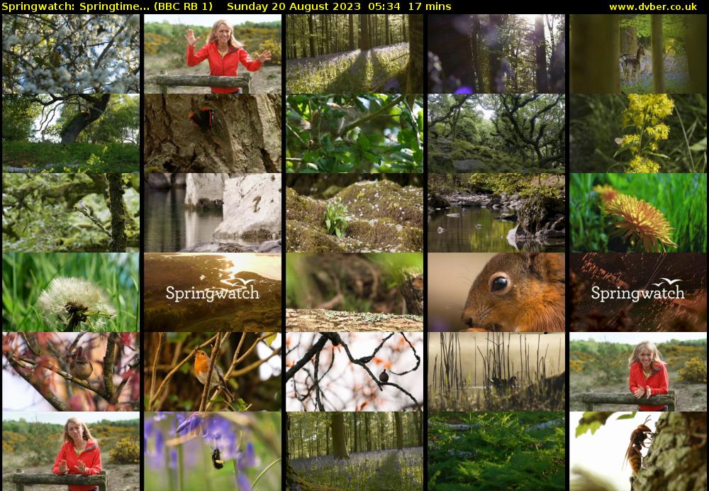 Springwatch: Springtime... (BBC RB 1) Sunday 20 August 2023 05:34 - 05:51