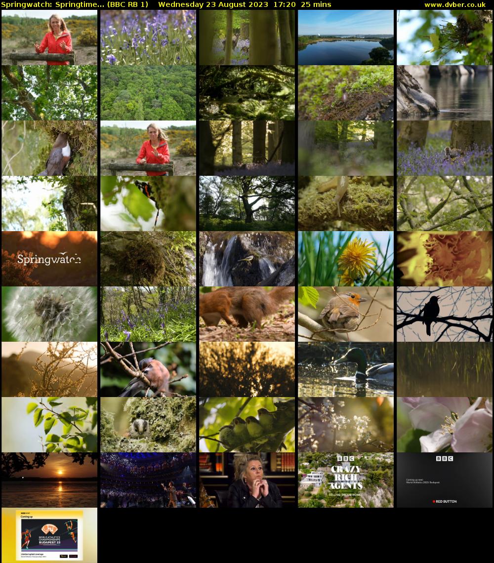 Springwatch: Springtime... (BBC RB 1) Wednesday 23 August 2023 17:20 - 17:45