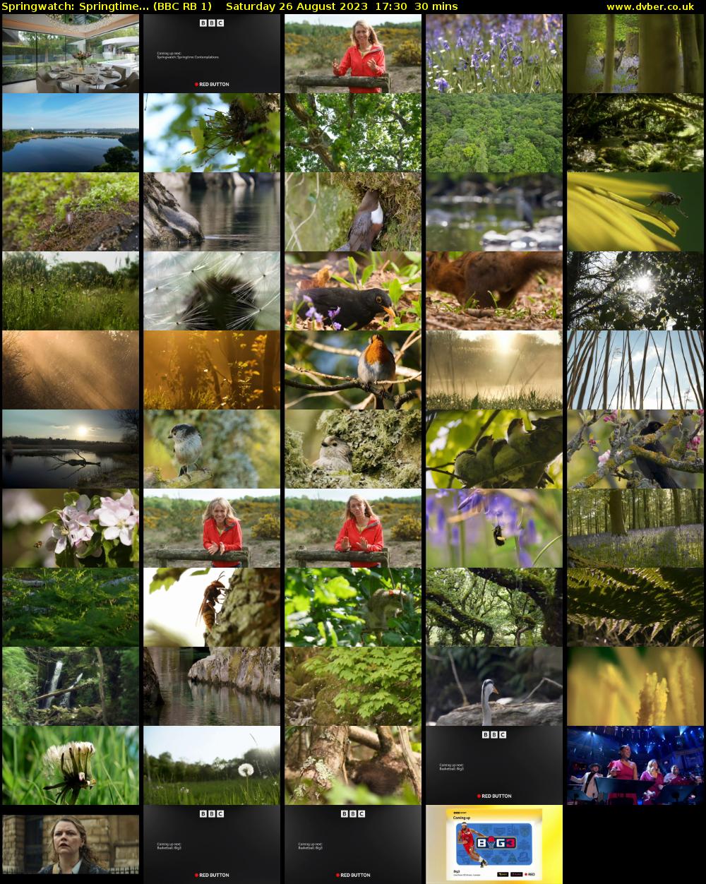 Springwatch: Springtime... (BBC RB 1) Saturday 26 August 2023 17:30 - 18:00