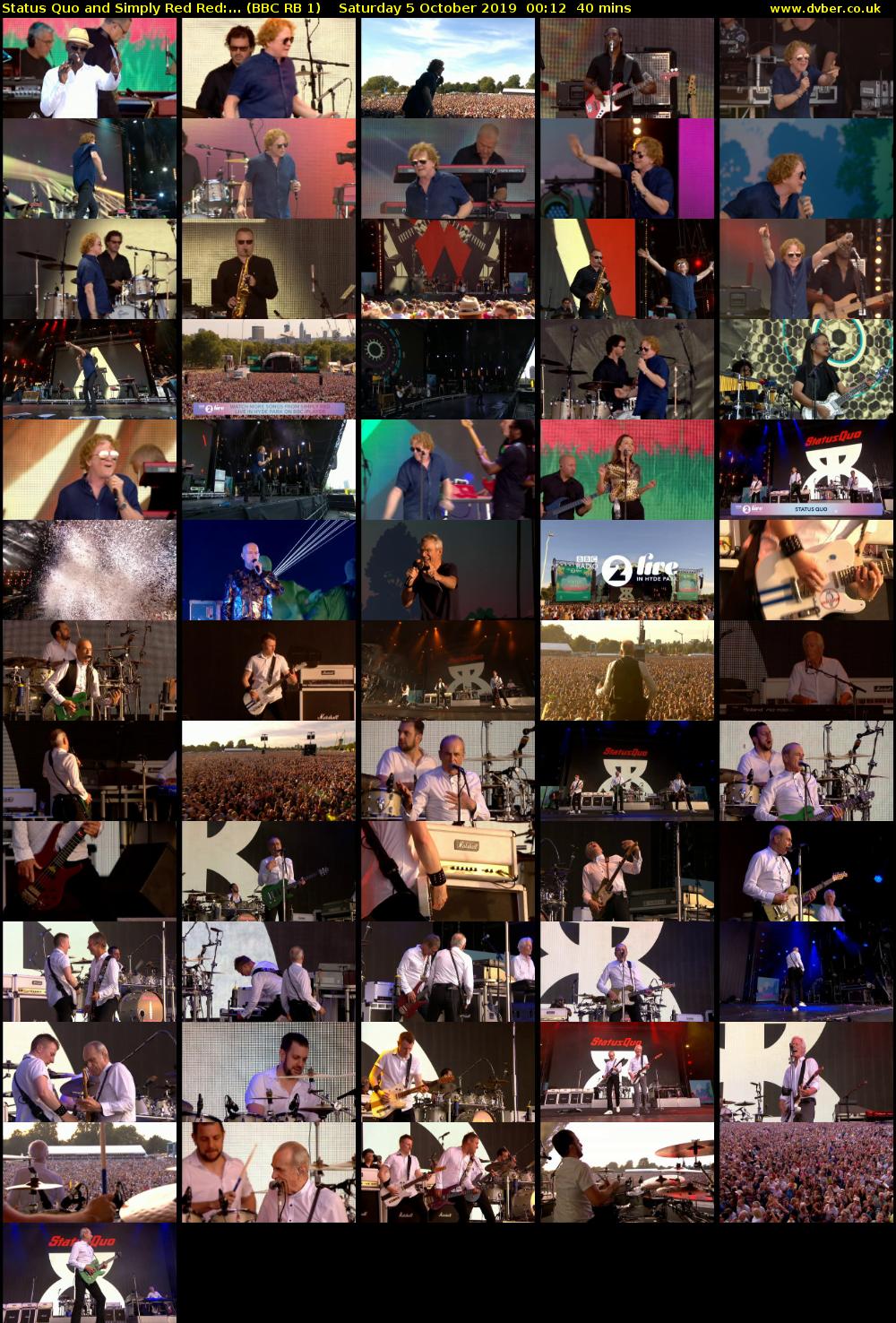 Status Quo and Simply Red Red:... (BBC RB 1) Saturday 5 October 2019 00:12 - 00:52
