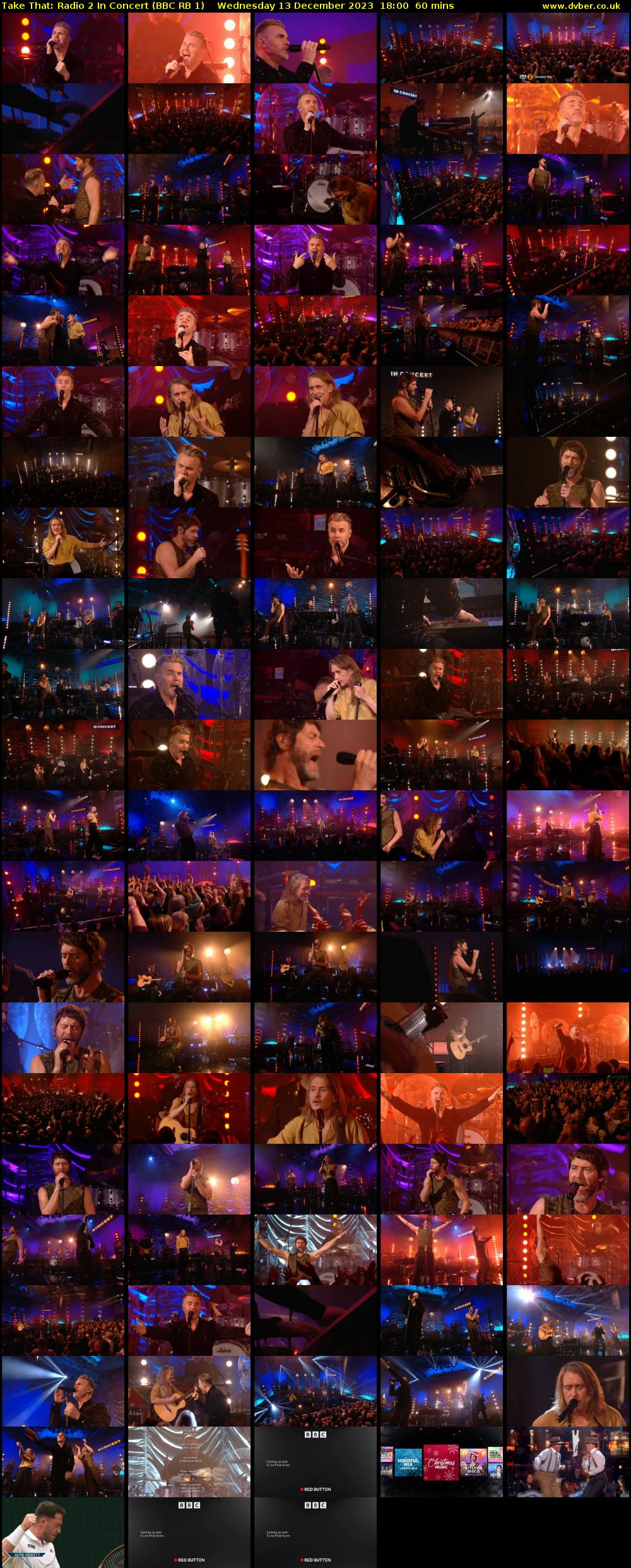 Take That: Radio 2 In Concert (BBC RB 1) Wednesday 13 December 2023 18:00 - 19:00