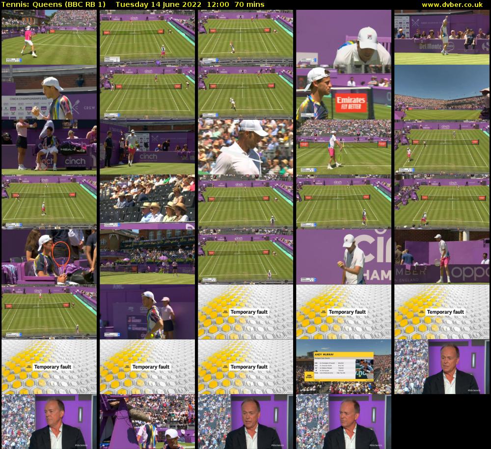 Tennis: Queens (BBC RB 1) Tuesday 14 June 2022 12:00 - 13:10