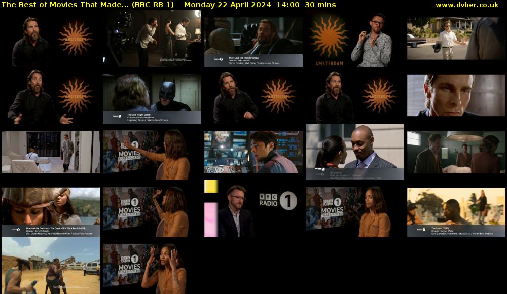 The Best of Movies That Made... (BBC RB 1) Monday 22 April 2024 14:00 - 14:30