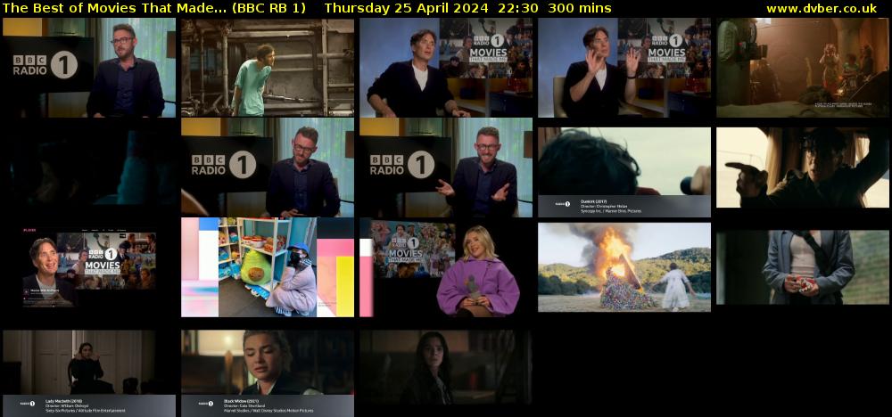 The Best of Movies That Made... (BBC RB 1) Thursday 25 April 2024 22:30 - 03:30