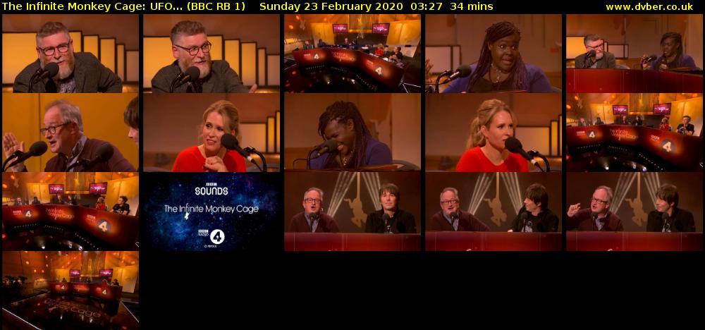 The Infinite Monkey Cage: UFO... (BBC RB 1) Sunday 23 February 2020 03:27 - 04:01