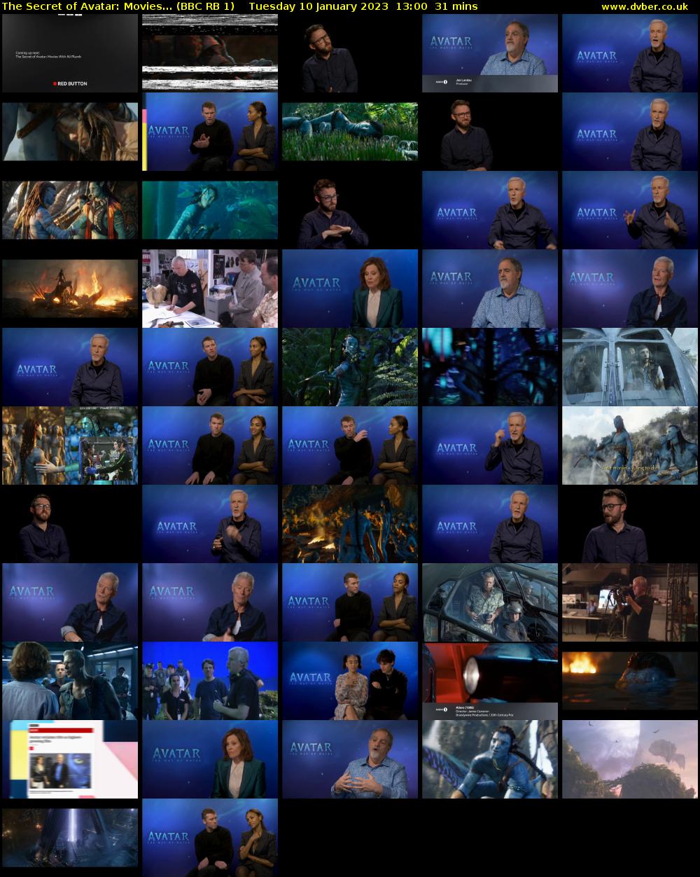 The Secret of Avatar: Movies... (BBC RB 1) Tuesday 10 January 2023 13:00 - 13:31