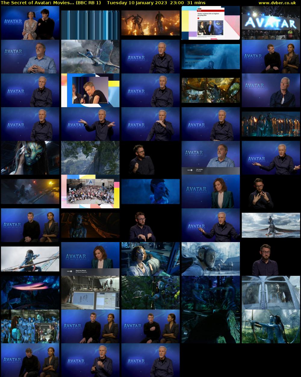 The Secret of Avatar: Movies... (BBC RB 1) Tuesday 10 January 2023 23:00 - 23:31