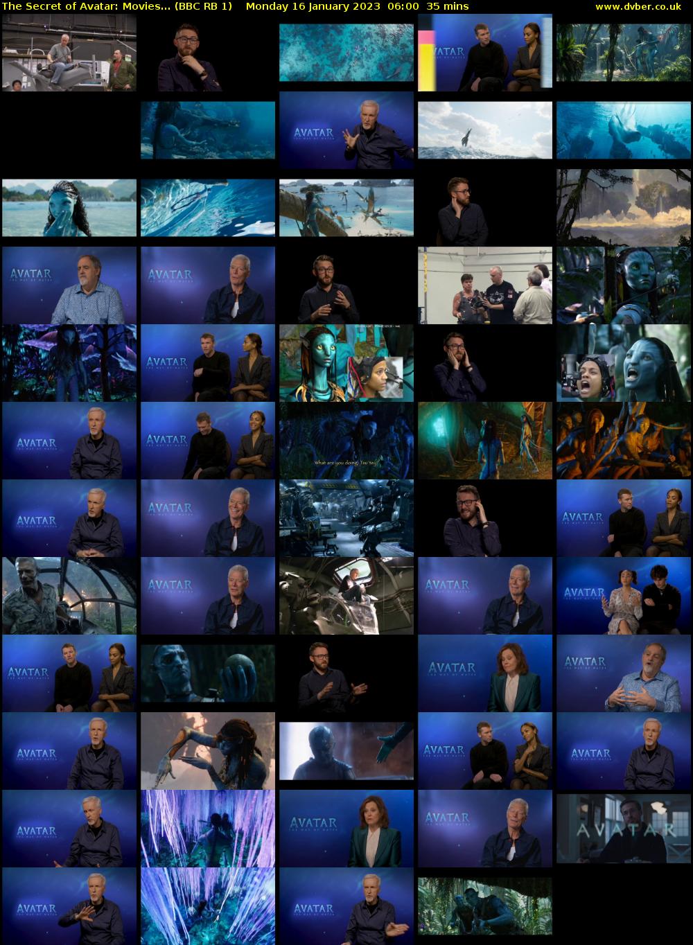 The Secret of Avatar: Movies... (BBC RB 1) Monday 16 January 2023 06:00 - 06:35