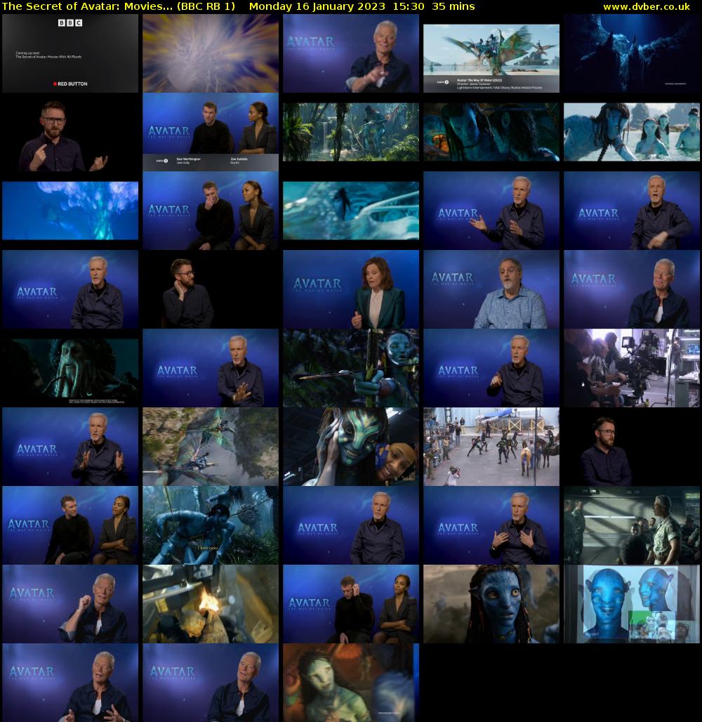 The Secret of Avatar: Movies... (BBC RB 1) Monday 16 January 2023 15:30 - 16:05
