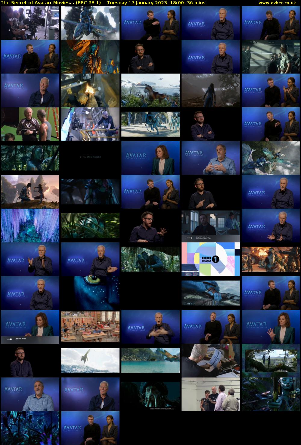 The Secret of Avatar: Movies... (BBC RB 1) Tuesday 17 January 2023 18:00 - 18:36