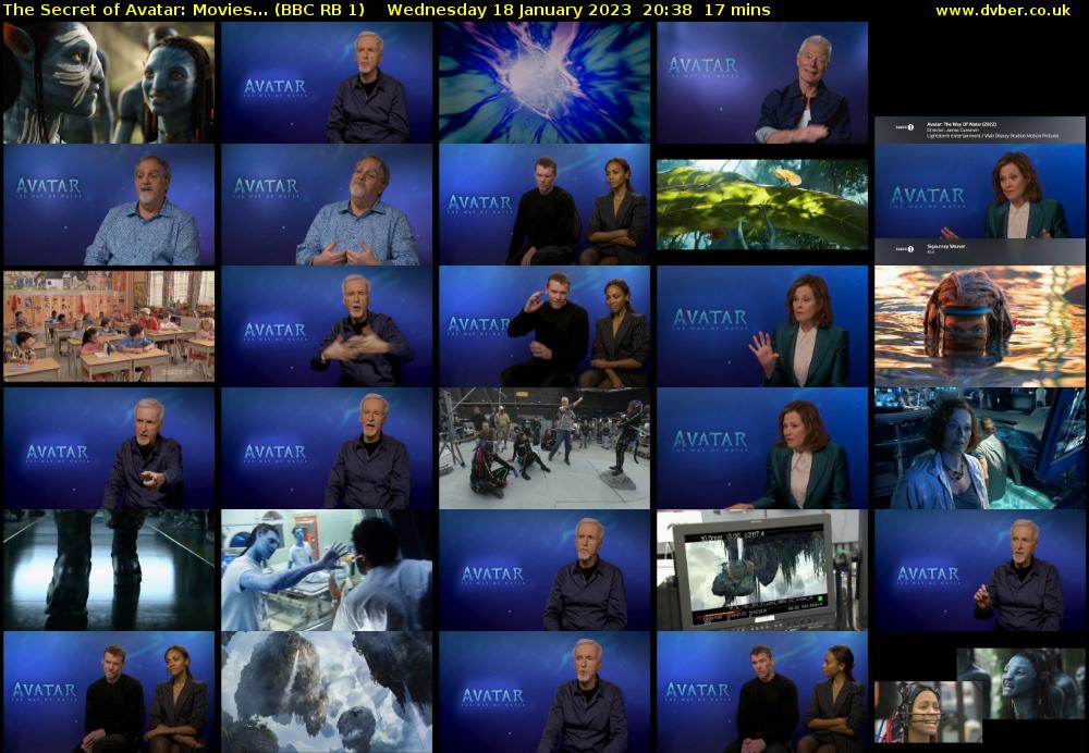 The Secret of Avatar: Movies... (BBC RB 1) Wednesday 18 January 2023 20:38 - 20:55