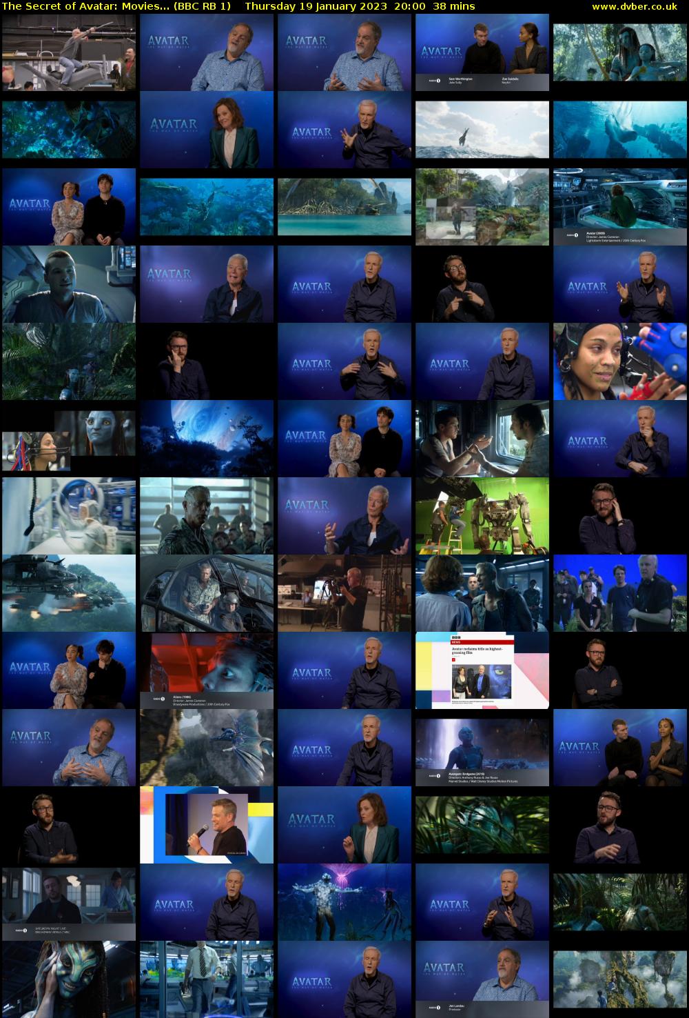 The Secret of Avatar: Movies... (BBC RB 1) Thursday 19 January 2023 20:00 - 20:38