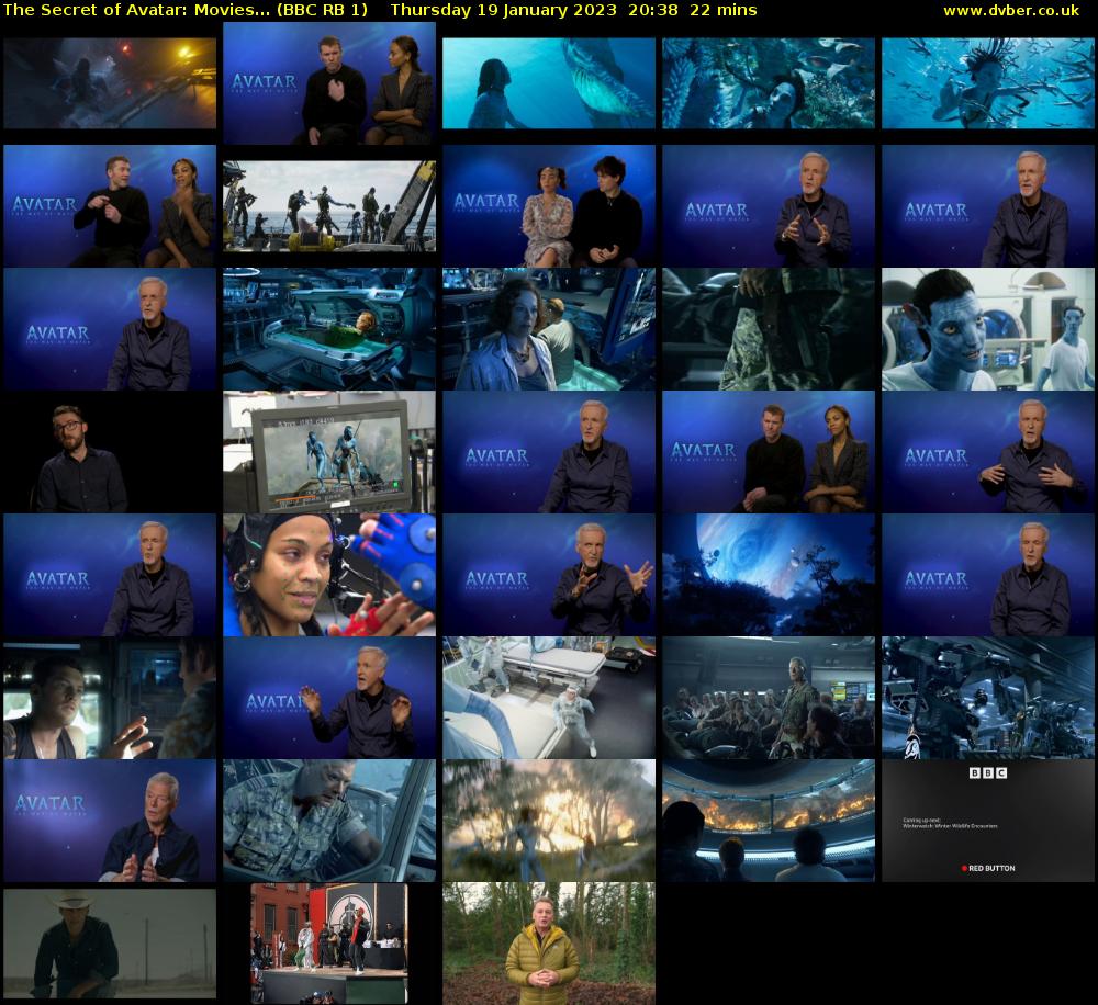 The Secret of Avatar: Movies... (BBC RB 1) Thursday 19 January 2023 20:38 - 21:00