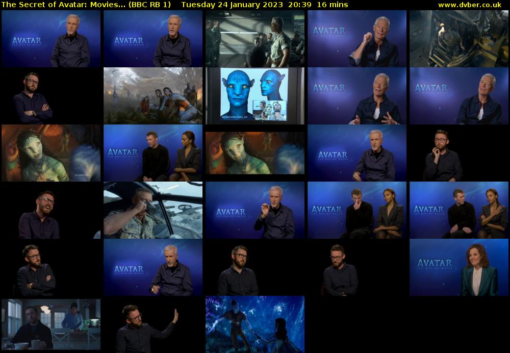 The Secret of Avatar: Movies... (BBC RB 1) Tuesday 24 January 2023 20:39 - 20:55